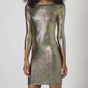 TOPSHOP snake foil bodycon dress size 2